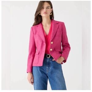 J.Crew Shrunken-fit Blazer in Bright Pink Moon Wool Size 16